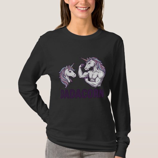 Dadacorn Grappige Eenhoorn Vader Vector T-shirt On (Voorkant)