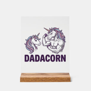 Dadacorn Grappige Eenhoorn Vader Vector T-shirt On Acryl Bord