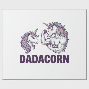 Dadacorn Grappige Eenhoorn Vader Vector T-shirt On Cadeaupapier