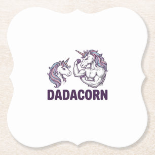 Dadacorn Grappige Eenhoorn Vader Vector T-shirt On Kartonnen Onderzetters