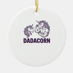 Dadacorn Grappige Eenhoorn Vader Vector T-shirt On Keramisch Ornament