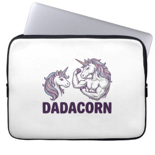Dadacorn Grappige Eenhoorn Vader Vector T-shirt On Laptop Sleeve