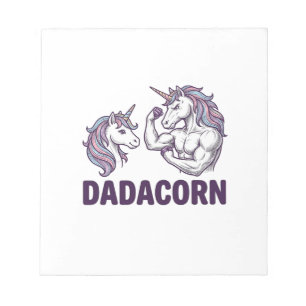 Dadacorn Grappige Eenhoorn Vader Vector T-shirt On Notitieblok