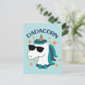 Dadacorn met zonnebril briefkaart (Staand voorkant)