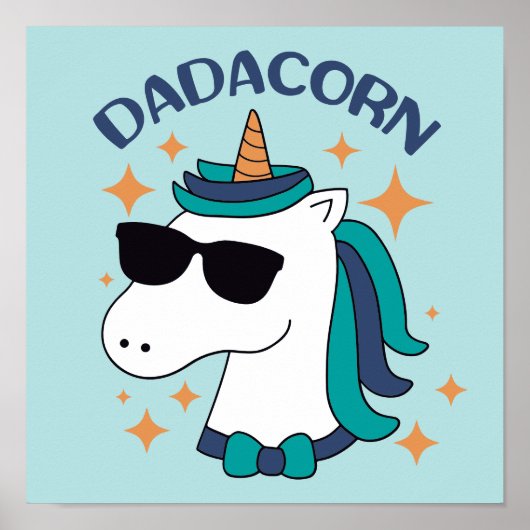 Dadacorn met zonnebril poster (Voorkant)