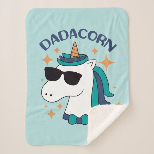 Dadacorn met zonnebril sherpa deken (Voorkant)