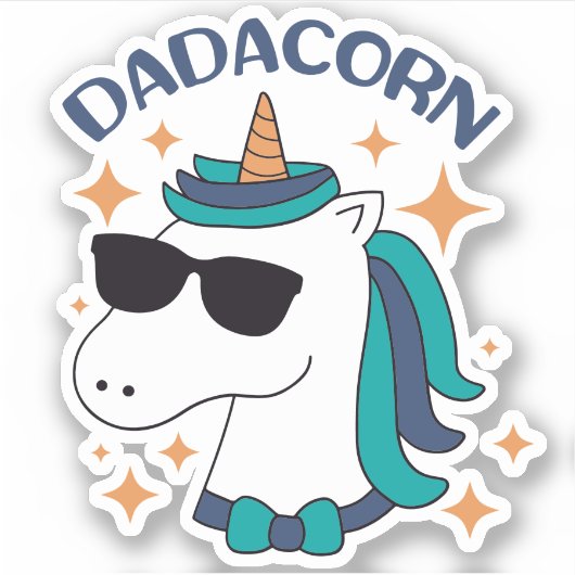 Dadacorn met zonnebril sticker (Voorkant)