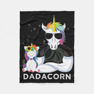 Dadacorn Spier Eenhoorn Vader Door Daddy Vaderdag Fleece Deken