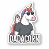 Dadacorn - Unicorn Dad and Baby Christmas Papa Fat Sticker (Voorkant)