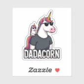 Dadacorn - Unicorn Dad and Baby Christmas Papa Fat Sticker (Vel)