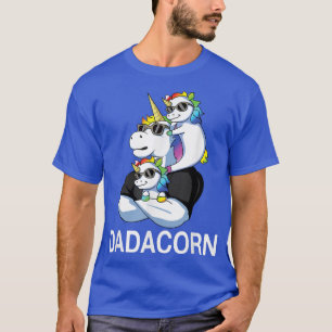 Dadacorn Unicorn Vader Vader van twee Kinder Vader T-shirt