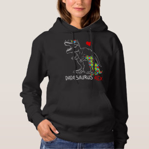 Dadasaurus Dad Rex Autism Awareness Pap Fa Hoodie