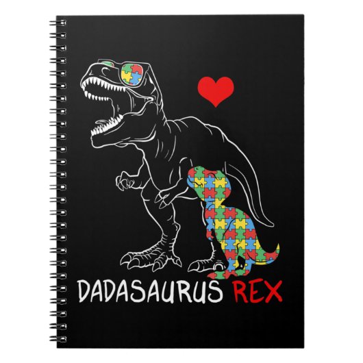 Dadasaurus Dad Rex Autism Awareness Pap Fa Notitieboek (Voorkant)