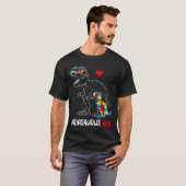 Dadasaurus Dad Rex Autism Awareness Pap Fa T-shirt (Voorkant volledig)