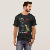 Dadasaurus Dad Rex Autism Awareness Pap Fa T-shirt (Voorkant volledig)