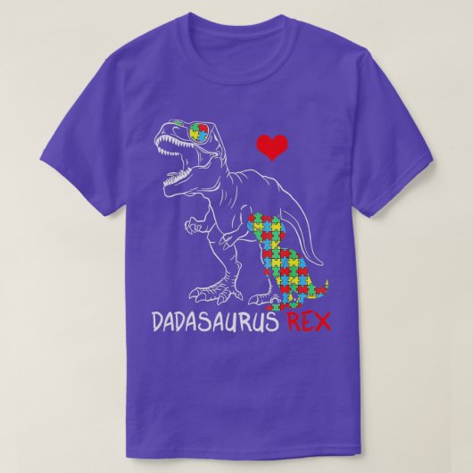 Dadasaurus Dad Rex Autism Awareness Pap Fa T-shirt (Design voorkant)