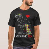 Dadasaurus Dad Rex Autism Awareness Pap Fa T-shirt (Voorkant)