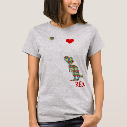 Dadasaurus Dad Rex Autism Awareness Pap Fa T-shirt (Voorkant)