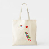 Dadasaurus Dad Rex Autism Awareness Pap Fa Tote Bag (Achterkant)