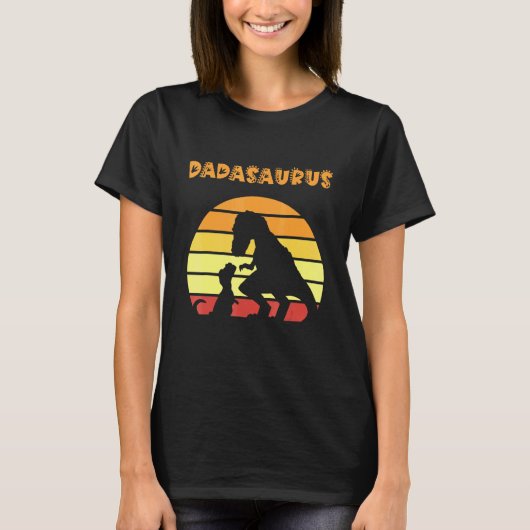 Dadasaurus Dad Trex Father T Rex Dinosaur Retro Su T-shirt (Voorkant)