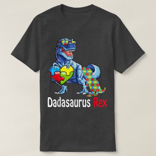 Dadasaurus Daddy Rex Autism Awareness Proud Dad Fa T-shirt (Design voorkant)
