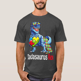 Dadasaurus Daddy Rex Autism Awareness Proud Dad Fa T-shirt