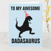 DADASAURUS DINOSAUR GROOT (21,5 X 28) VERJAARDAGKA KAART (Gele Bloem)