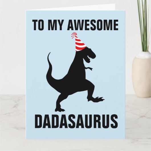 DADASAURUS DINOSAUR GROOT (21,5 X 28) VERJAARDAGKA KAART (Voorkant)