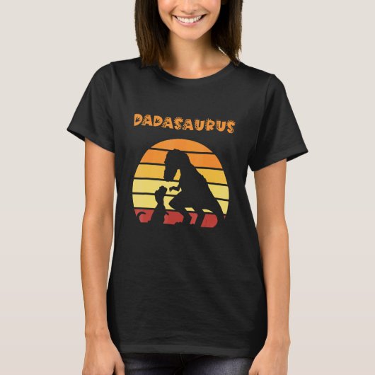 Dadasaurus Papa Trex Vader T-Rex Dinosaurus Retro T-shirt (Voorkant)