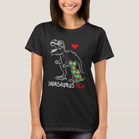 Dadasaurus Rex Autism Awareness Jigzaag Puzzle Pro T-shirt (Voorkant)