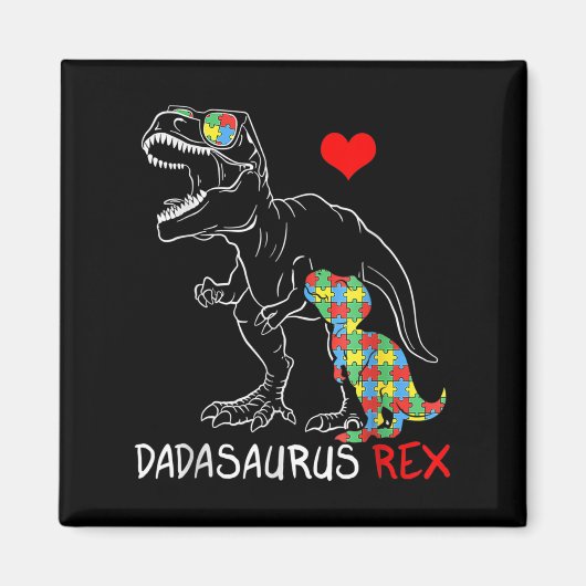 Dadasaurus Rex Autism Awareness Proud Dad's Magneet (Voorkant)
