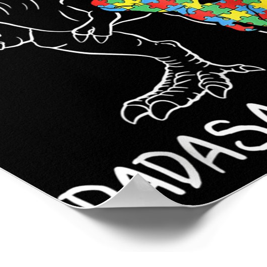 Dadasaurus Rex Autism Awareness Proud Dad's Poster (Hoek)