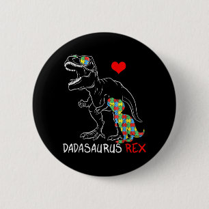 Dadasaurus Rex Autism Awareness Proud Dad's Ronde Button 5,7 Cm
