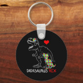 Dadasaurus Rex Autism Awareness Proud Dad's Sleutelhanger (Voorkant)