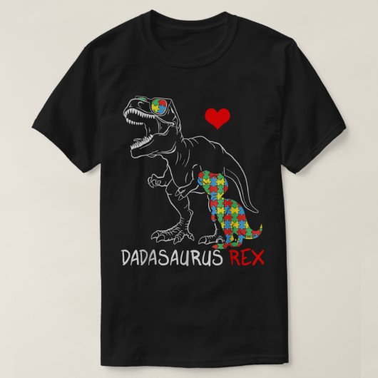 Dadasaurus Rex Autism Awareness Proud Dad's T-shirt (Design voorkant)