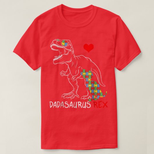 Dadasaurus Rex Autism Awareness Proud Dad's T-shirt (Design voorkant)