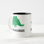 Dadasaurus STEGOSAURUS dinosaur, dad, dada, papa Tweekleurige Koffiemok (Voorkant links)