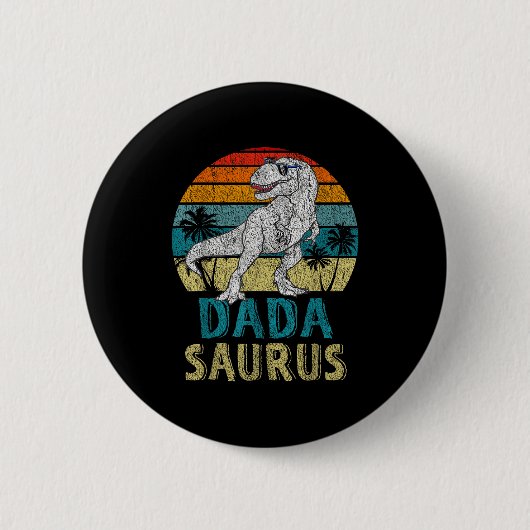 Dadasaurus T Rex Dinosaur Dada Saurus Family Match Ronde Button 5,7 Cm (Voorkant)