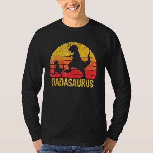 Dadasaurus T Rex en Babysaurus Dinosaur Fathers D. T-shirt (Voorkant)