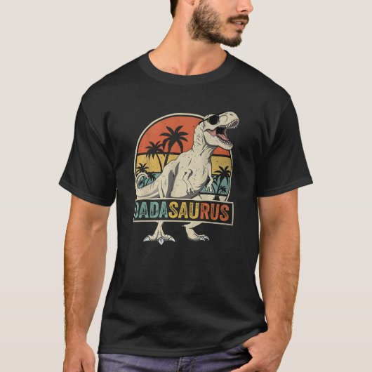Dadasaurus T-Rex Retro Sunset Silhouette  T-shirt (Voorkant)