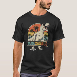 Dadasaurus T-Rex Retro Zonsondergang Silhouet T-shirt