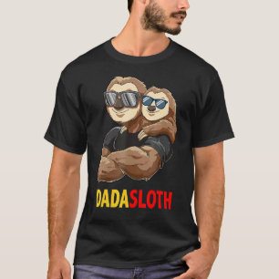 Dadasloth Luiaard Vader En Baby Papa Vaderdag T-shirt