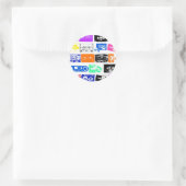 Dadawan K7 tapes  kleuren Ronde Sticker (Tas)