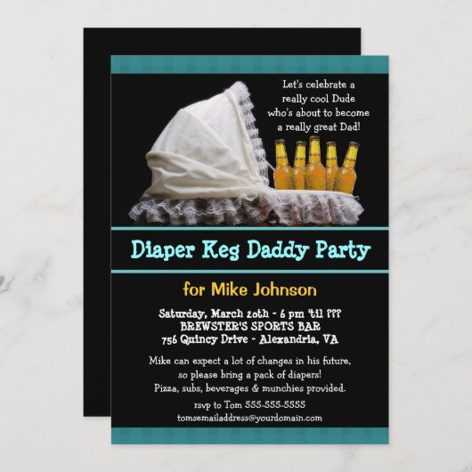 Dadchelor Beer Party Kaart (Voorkant / Achterkant)