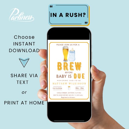 Dadchelor Bierbrouwsel Voor Baby Pap Om Te Douchen Kaart