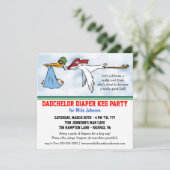 Dadchelor Diaper Keg New Dad Cute Party Invitation Kaart (Staand voorkant)