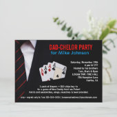 Dadchelor - Geavanceerde Poker Party-uitnodigingen Kaart (Staand voorkant)
