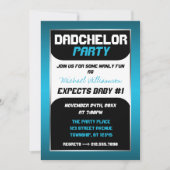 Dadchelor Party - Blauw & Zwart Uitnodigingen (Voorkant)