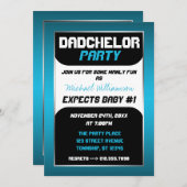 Dadchelor Party - Blauw & Zwart Uitnodigingen (Voorkant / Achterkant)