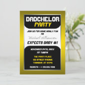 Dadchelor Party - Geel & Zwart Uitnodigingen (Staand voorkant)